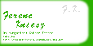 ferenc kniesz business card